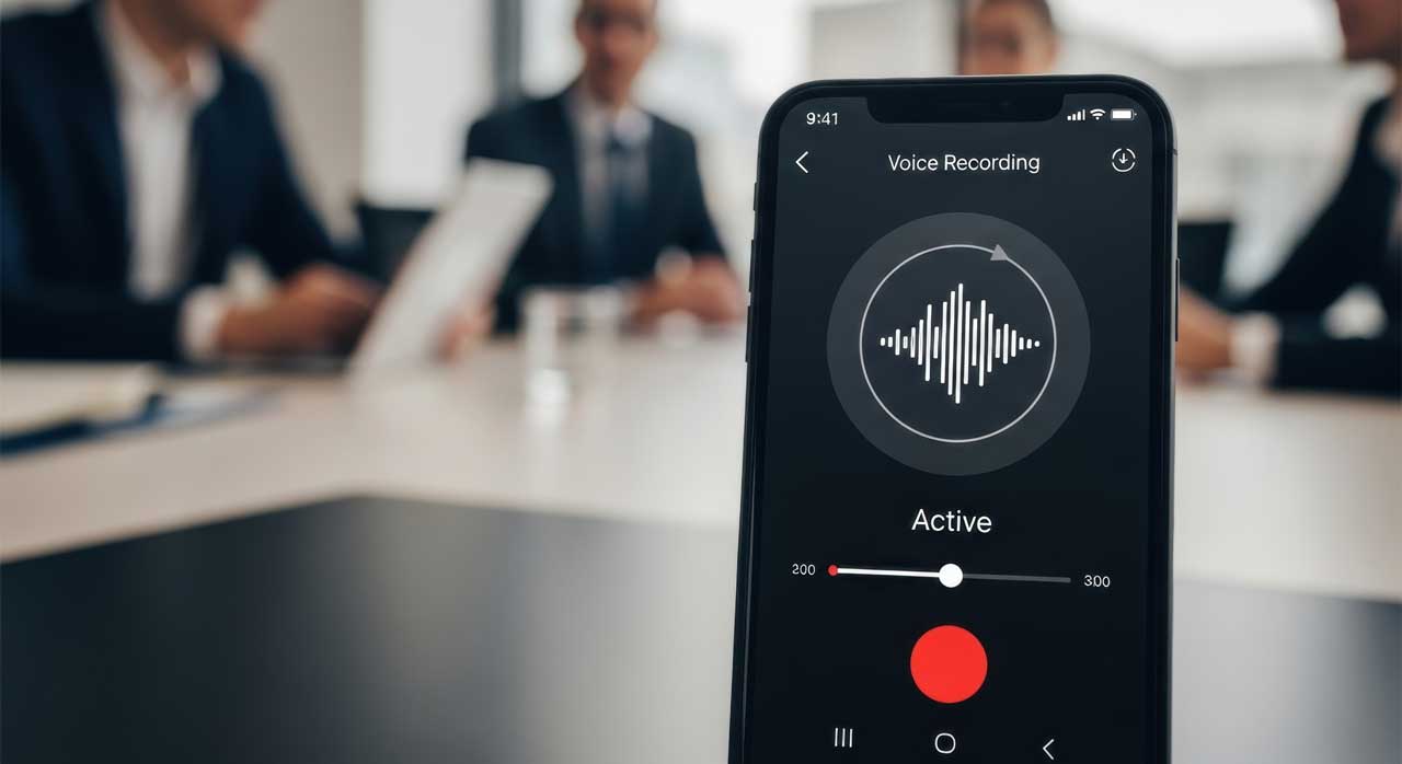 Heimliche Aufnahme von einem Gespräch mit einem Smartphone